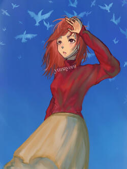 Half body + bg (anime)